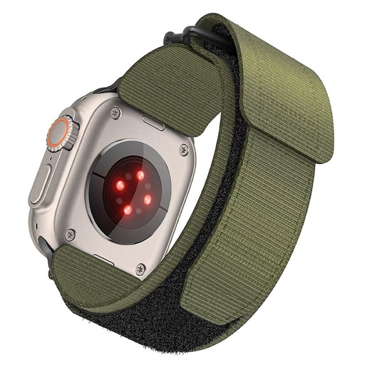 Forcell F-Design FA05 nylon mit Klettverschluss Riemen Apple Watch 42 / 44 / 45 / 49 mm (Grün)