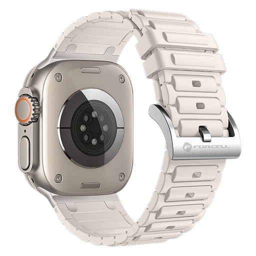 Forcell F-Design FA06 Silikon Riemen Apple Watch 42 / 44 / 45 / 49 mm (Weiß)