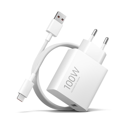Xiaomi Netz- Schnellladegerät Set USB-A + Type-C Kabel (Weiß) - 100W