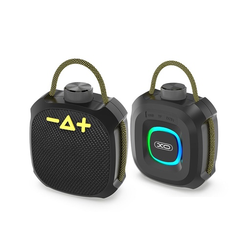 XO F77 tragbar wasserdicht RGB kabellos Lautsprecher (Schwarz)