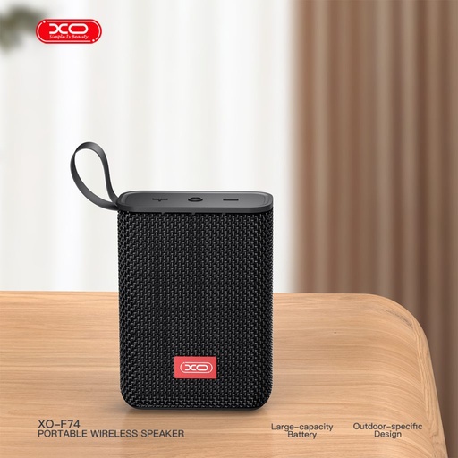 XO F74 tragbar wasserdicht kabellos Lautsprecher IP66 (Schwarz)