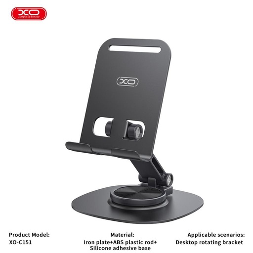 XO C151 Metall 360°-ban drehbar Tisch- Halterung (Schwarz)