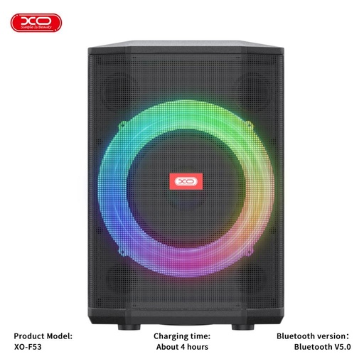 XO F53 8 colos RGB tragbar Bluetooth Lautsprecher (Schwarz) - 40W