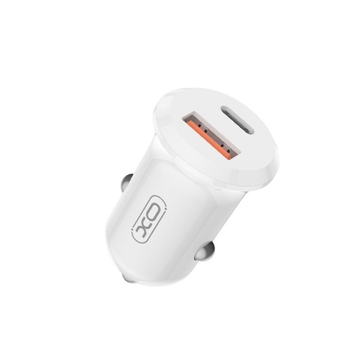 XO CC69 Mini Smart Auto- Ladegerät + Type-C Kabel (Weiß) - 30W, A+C, NB103 Set