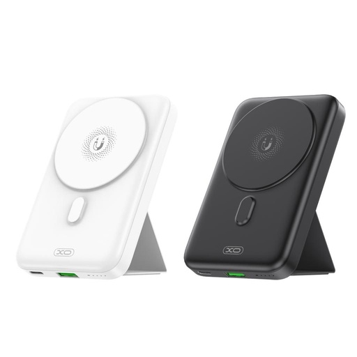 XO PR211 power bank 10000 mAh (Weiß) – kabellos Laden 15W, magnetisch, mit Stütze