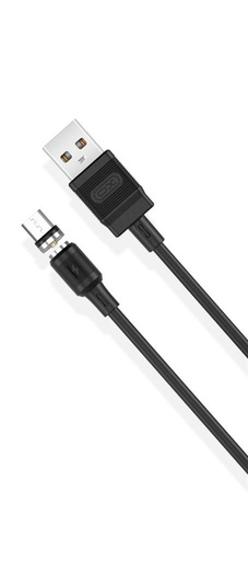 XO NB187 micro USB Datenkabel (Schwarz) – 1 m, 2.1A, PVC, magnetisch Anschluss