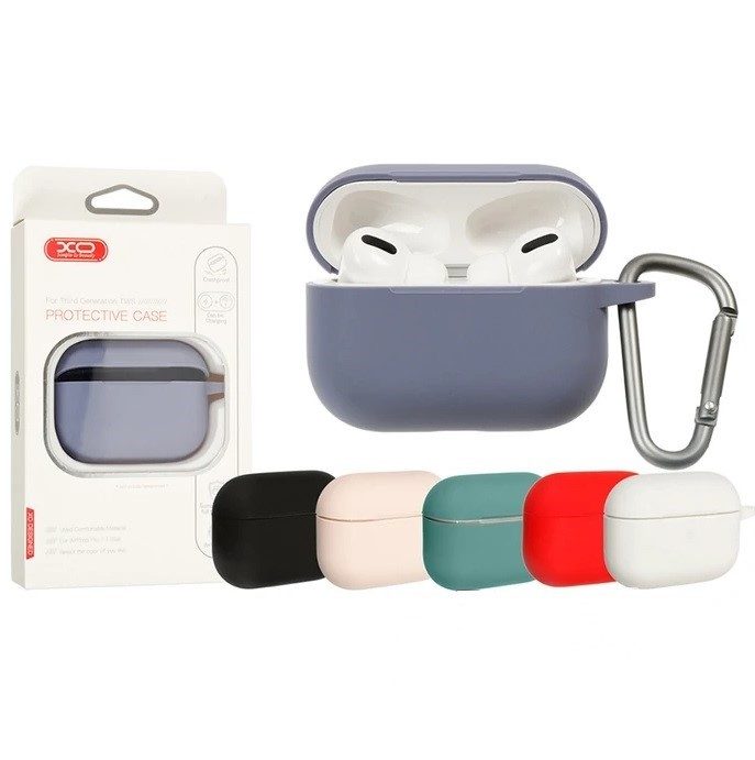 [6920680880423] XO F70 silicone earphones case AirPods Pro-hoz with hanger (White)