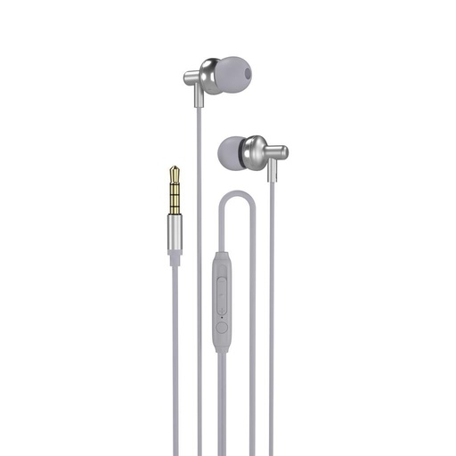 XO EP35 kabelgebunden Kopfhörer, mit Mikrofon, 3,5mm Jack mit Anschluss, grau