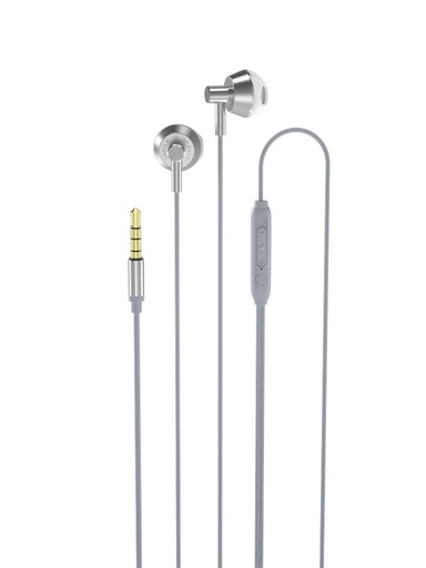 XO EP34 kabelgebunden Kopfhörer, mit Mikrofon, 3,5mm Jack mit Anschluss, grau