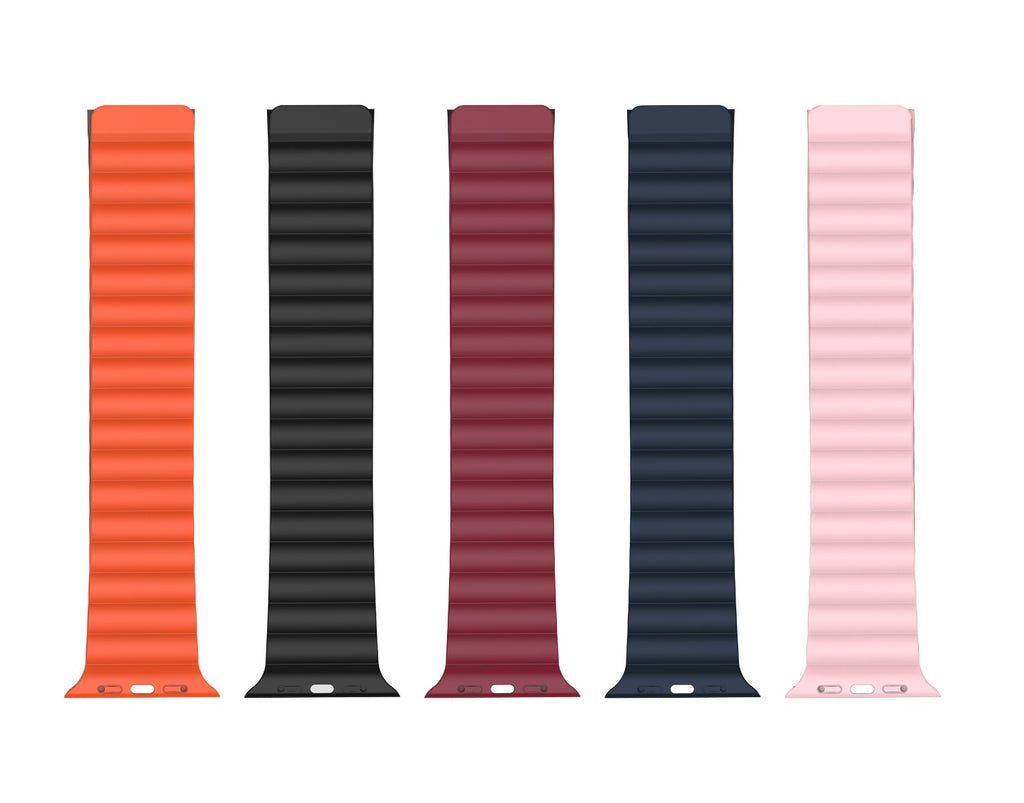 [6920680825677] XO BT01A magnetic silicone watch strap Apple Watch 38/40/41 mm (Black–Red)