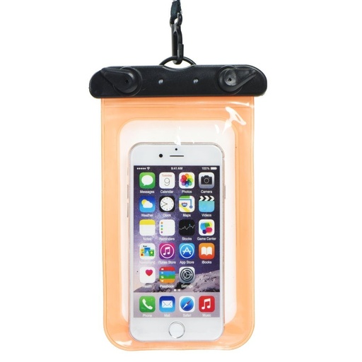 Universell Größe 70x160mm Kunststoff mit Verschluss wasserdicht Hülle (Orange)