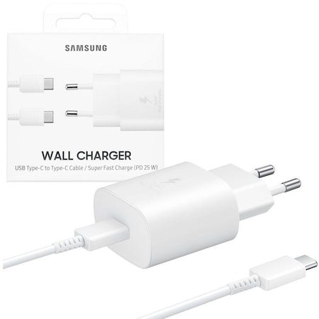 Samsung PD Schnellladegerät USB-C mit Kabel 25W (Weiß) – ECO Verpackung