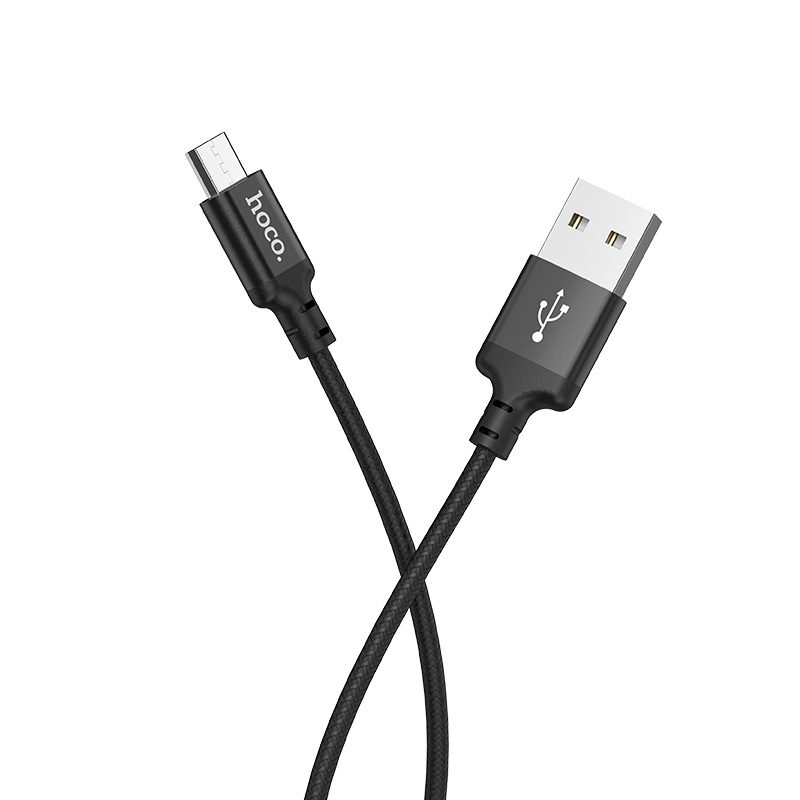 [6957531062905] Hoco X14 microUSB cable, fabric, max. 2.0A, 2m, Black
