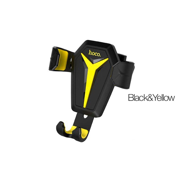 [6957531063025] Hoco CA22 car holder (for air vent), 360 fokban rotatable, black/ yellow