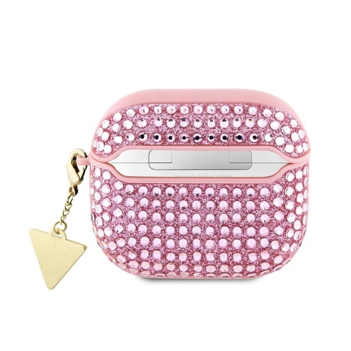 Guess Rhinestones Triangle Metal Logo Hülle AirPods 3 (Rosa) - GUA3HDGTPP