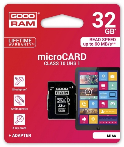 Goodram microSDHC + adapter 32GB class10 Speicherkarte