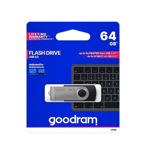 Goodram 128GB USB 3.0 pendrive, Schwarz