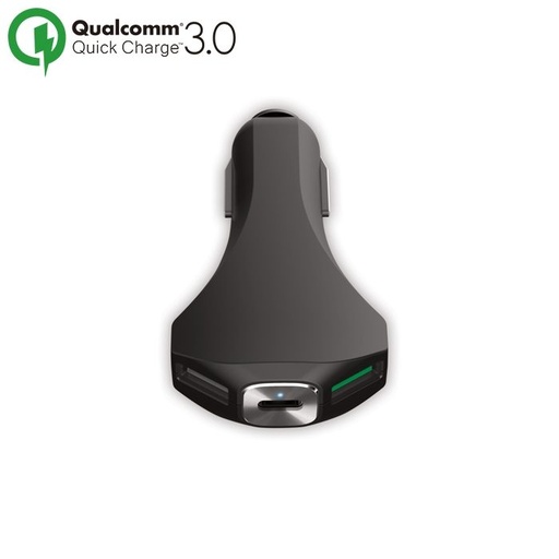 Forever Auto- Ladegerät (2 USB, type-C Kabel), schwarz