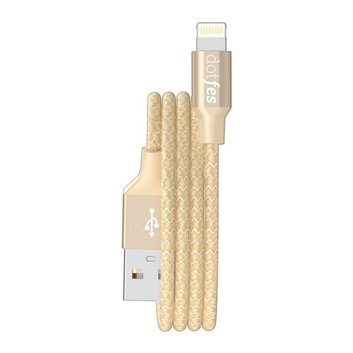 Dotfes A06 Stoff lightning Kabel, gold