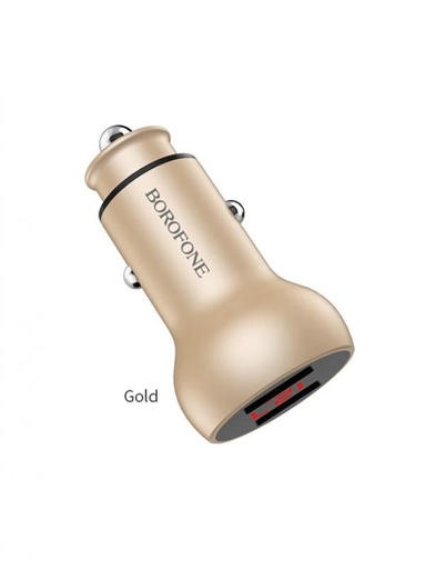 Borofone BZ9A Auto- Ladegerät (2xUSB port), LED Statusanzeige, 5V 3,1A, gold