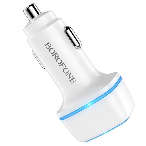 Borofone BZ14 Auto- Ladegerät (2xUSB port), 5V 2.4A, weiß