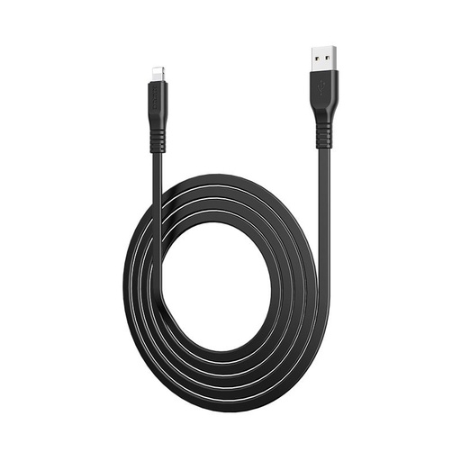 Borofone BX23 lightning Kabel (flach Design), flach, 2,4A, 1m, schwarz