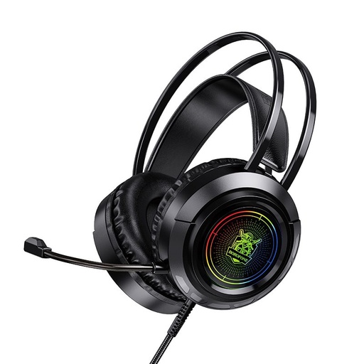 Borofone BO103 gamer Kopfhörer,mit Mikrofon, USB-A+USB-A+ 3.5mm mit Anschluss, led mit Licht, schwarz