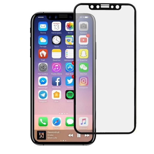 Apple iPhone XS Max/11 Pro Max 5D Panzerglas voll für Display, transparent (schwarz Rahmen)