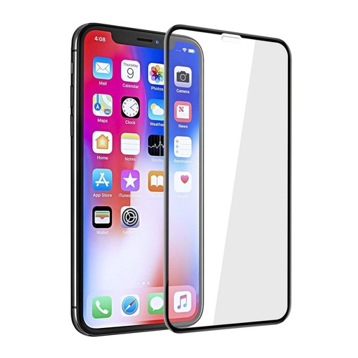 Apple iPhone XR/11 5D Panzerglas voll für Display, transparent (schwarz Rahmen)