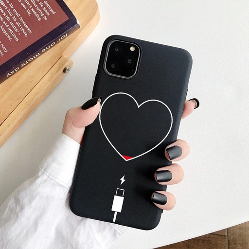 Apple iPhone 7/8/SE2 heart Backcover (Schwarz)