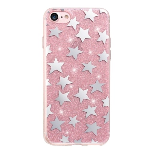 Apple iPhone 7 / iPhone 8 / iPhone SE 2020 / iPhone SE 2022 glitter stars Backcover (Rosa)