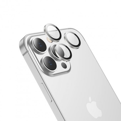Apple iPhone 15 Pro / iPhone 15 Pro Max Hoco eagle eye metal kamera Panzerglas silber