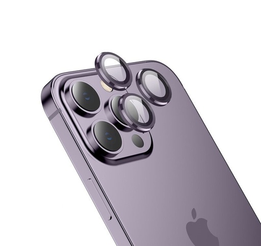 Apple iPhone 14 (6, 1) / 14 Plus (6, 7) Hoco eagle eye metal kamera Panzerglas, lila
