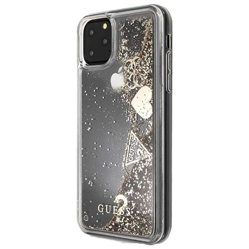 [GUHCN65GLHFLGO] Apple iPhone 11 Pro Max Guess Glitter Hearts case (Gold) - GUHCN65GLHFLGO