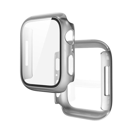 Apple Watch 7 45mm / Watch 8 45mm Hoco WS3 Shadow Hülle integriert mit Panzerglas (Silber)