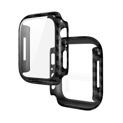 Apple Watch 7 45mm / Watch 8 45mm Hoco WS3 Shadow Hülle integriert mit Panzerglas (Carbon)