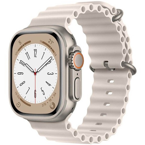 Apple Watch 42mm / Watch 44mm / Watch 45mm / Watch 49mm HOCO WA12 Silikon Riemen silber