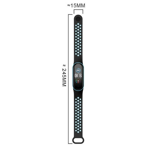 Xiaomi Mi Band 3/4/5/6 Silikon Riemen, schwarz/rot