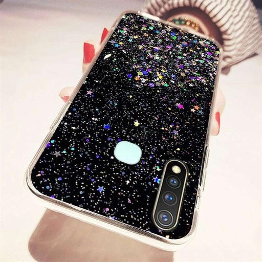Samsung Galaxy A72 4G/A72 5G sequins glue glitter glitzernd Silikon Backcover, (Schwarz)