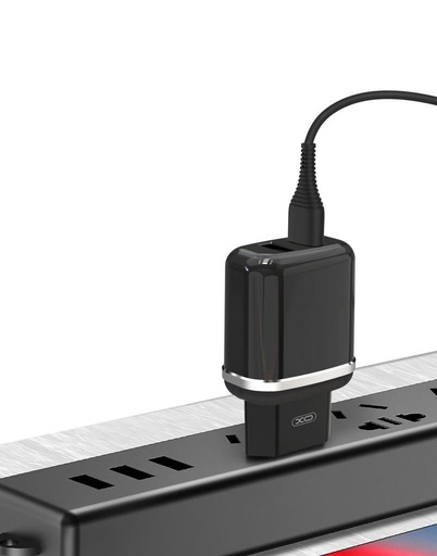 XO L69 2.4A Ladegerät (Weiß) – doppelt USB Anschluss, Lightning mit Kabel