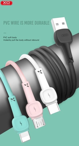XO NB132 micro USB Datenkabel Macaron (Weiß) – verstärkt Ende