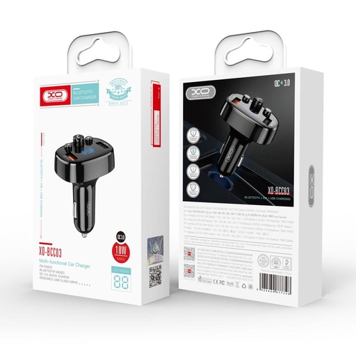 XO BCC03 FM transmitter, dual-port, 18W, schwarz