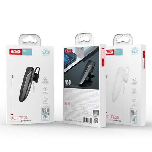 XO BE20 bluetooth headset, BT v5.0, 1 Uhr Lade- Zeit, 10 Stunden- Musik/Anruf, Micro USB Laden, weiß