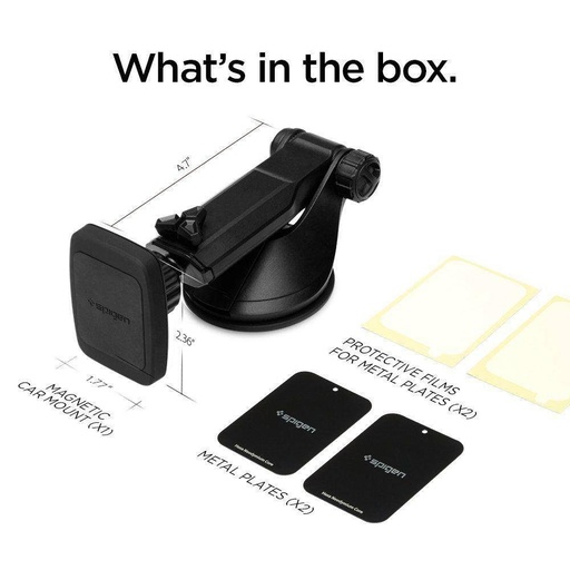 Spigen H35 Autohalterung (mit Saugnapf), magnetisch Auto- Handyhalterung (fürs Armaturenbrett), schwarz