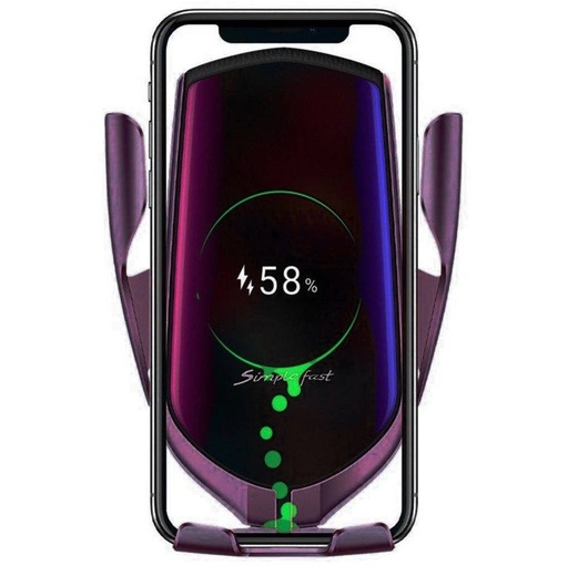 R1 Autohalterung (für Lüftungsgitter), kabellos Autohalterung/Ladegerät automatisch Klemme intelligent mit Sensor (10W), lila