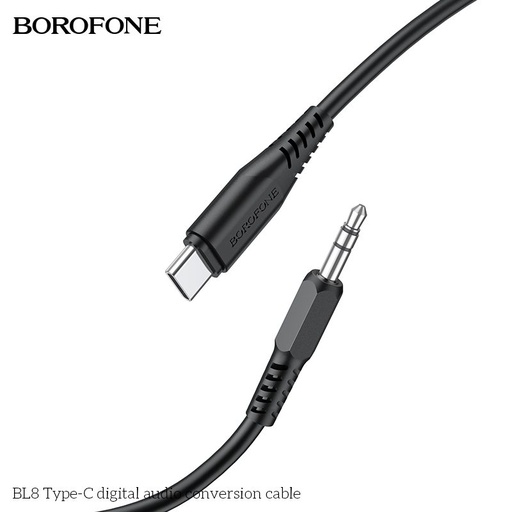 Borofone BL8 type-c Verteiler (type-c Ladegerät port+3,5mm jack Buchse), 1m, Type-C-3,5 Anschluss Adapter, schwarz