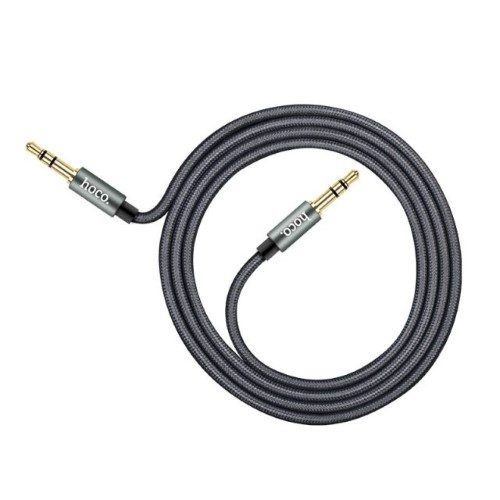 Hoco UPA03 , 1m, AUX Audio Kabel, Nylon bevonattal, grau