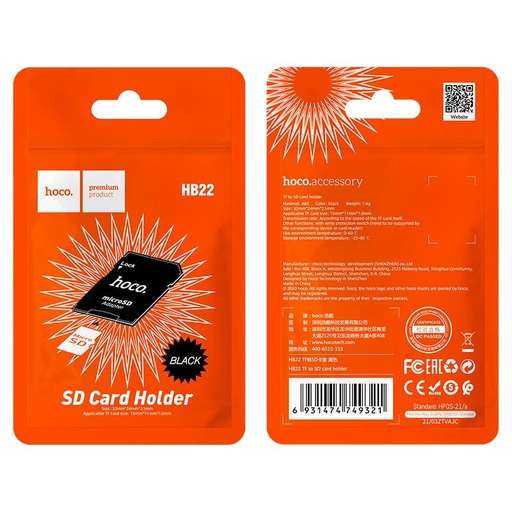 Hoco HB22 , MicroSD-SD Karte Adapter, schwarz