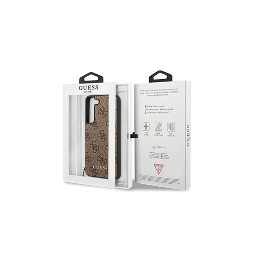 Samsung Galaxy S22 5G Guess 4G Charms Hülle (Braun) - GUHCS22SGF4GBR