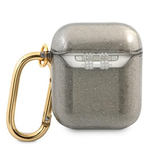 AirPods 1/2 Guess 4G TPU Glitter Hülle (Schwarz) - GUA2UCG4GK